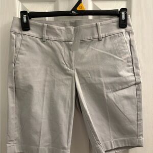 Ann Taylor Light Gray Tailored Bermuda Shorts